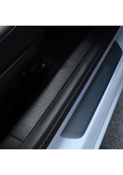 Araba Iç Etiket Stil Pu Deri Karbon Fiber Tarzı Kapı Eşik Şerit Scuff Plakası Tesla Model 3 Aksesuarları (Yurt Dışından) modelleri