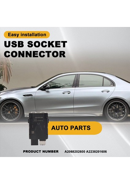 Mercedes-Benz W206 W223 Için USB Fiş Soket Şarj Cihazı Arayüzü A2068202600 A2238201606 USB Soket Konnektörü (Yurt Dışından) fırsatları