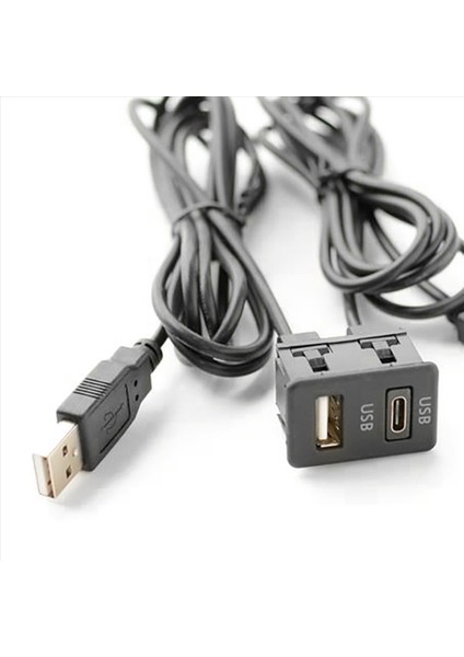 2 Adet 150CM Araba Çizgisi Floş Montajı 2 USB Bağlantı Noktası Paneli Otomatik Tekne Çift Usb-Tapyc Toyota Için Uzatma Kablosu Adaptörü (Yurt Dışından) indirimleri