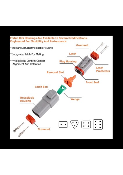 2 Kutu Deutsch Dt Serisi Su Geçirmez Teli Konnektör Kiti DT06-2 3 4 6s DT04-2 3 4 6p Otomotiv Mühürlü Fiş (Yurt Dışından) fiyatları