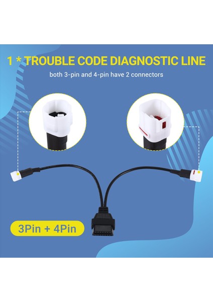 Yamaha Için 3pin + 4pin 2 Için 1 Inç Obd2 Motosiklet Tarayıcı Kablosu Obd Tarayıcı ile Birlikte Çalışır (Yurt Dışından) modelleri