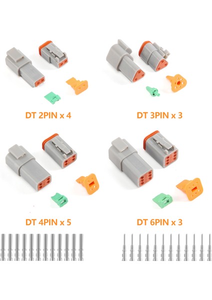 Deutsch Için 1 Kutu Dt Serisi Su Geçirmez Tel Konnektör Kiti DT06-2 3 4 6s DT04-2 3 4 6p Otomotiv Mühürlü Fiş (Yurt Dışından)