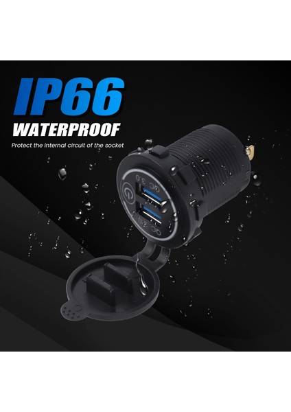 Qc 3 0 Çift USB Şarj Cihazı Soketi Su Geçirmez 12V/24V USB Çıkışı Araba Deniz Tekne Rv Motosiklet Yeşil Için Dokunmatik Anahtarlı (Yurt Dışından) modelleri