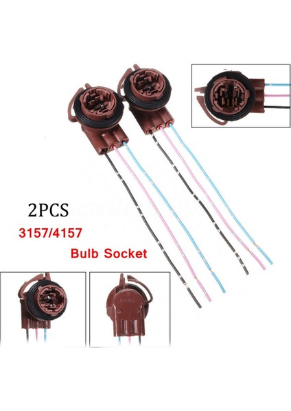 2x 3157 4157NA Ampul Soketi Fren Dönüş Sinyali Işık Kablo Dairesi Tel Fiş Konnektörü (Yurt Dışından) modelleri