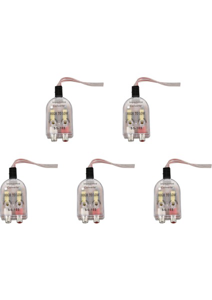 5x Araçlar Otomatik Araç Ila Düşük Empedans Dönüştürücü Adaptör Hoparlör Rca Hattı (Yurt Dışından)