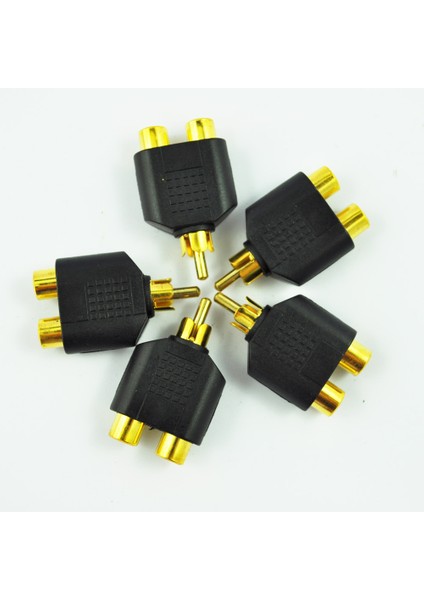 5 Pcs Rca Av Audio Y Ayırıcı Fiş Adaptör 1 Erkek Ila 2 Kadın (Yurt Dışından) fiyatları