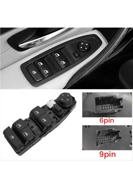 61319208108 Sol Sürücü Yan 6 Pin Pencere Regülatör Anahtarı Güç Penceresi Anahtarı Bmw 3 Serisi F30 F35 2012-2019 (Yurt Dışından) modelleri