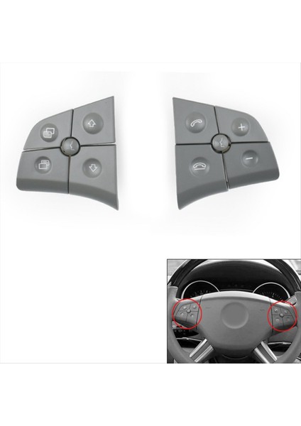 Araba Yapılandırma Direksiyon Simidi Kontrol Anahtarı Mercedes Benz W164 ml Gl B/r Sınıfı W251 W245 Gri (Yurt Dışından) fiyatları