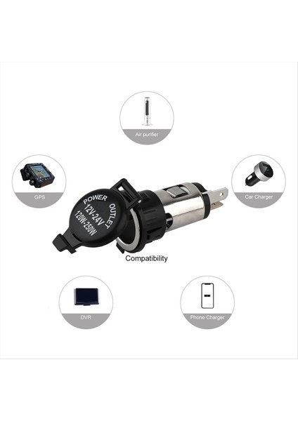 Puroetter Çakır Soketi Dc 12V Araç Puroetter Çakmak Kapak Kablo Demeti ile Otomotiv Kamyonu Rv Için Su Geçirmez (Yurt Dışından) fiyatları