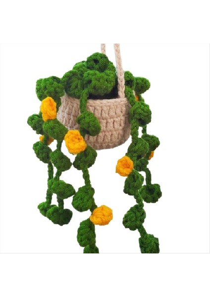 Dikiz Ayna Kolye Sevimli Saksı Bitkileri Tığ Işi Araba Ayna El Örme Bitki Asılı Süslemeler Araba Aksesuarları D (Yurt Dışından) modelleri