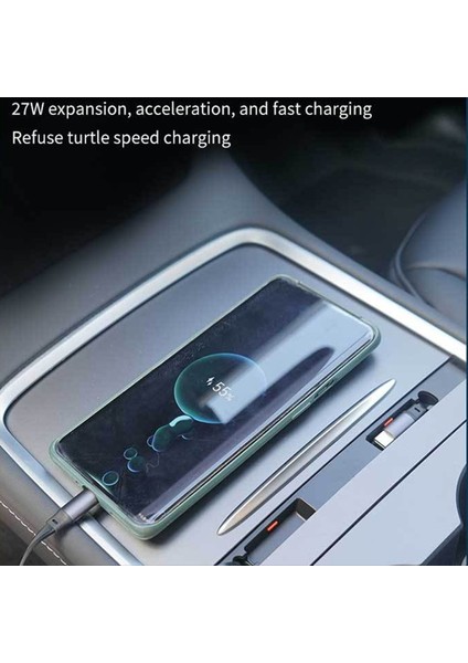 Tesla Model 3 Model Y 2021 2022 2023 Için Geri Çekilebilir Merkez Kontrol Tabanı Hızlı Şarj Kablosu ile Merkez Kontrol Tabanı (Yurt Dışından) fırsatları