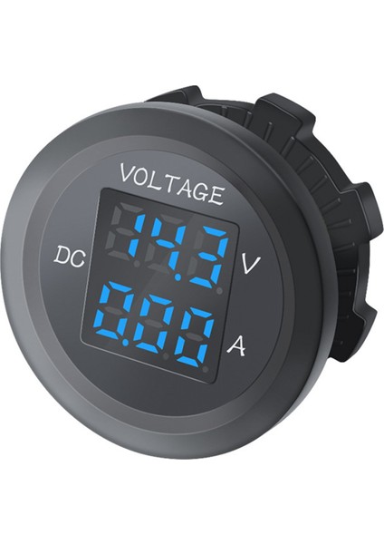 Araba LED Dijital Voltmetre Dc 12V/24V LED Çift Voltmetre Ampermetre Voltaj Göstergesi Araba Teknesi Evrensel Su Geçirmez Mavi (Yurt Dışından)