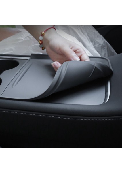 Tesla Model 3 Y Slıpıp Pad Konsolu Push-Pull Protect Film Iç Aksesuar Için Araç Merkezi Kontrol Silikon Pad (Yurt Dışından)