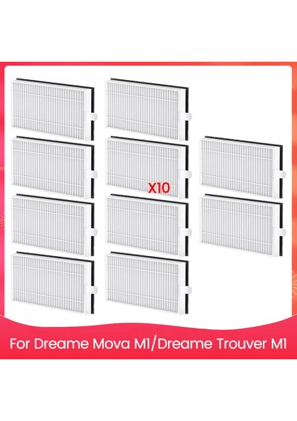 Dreame Mova M1/dreame Trouver M1 Süpürme Robotu Yedek Parçaları Için 10 Adet Filtre Verimli Ev Temizlik Aksesuarları (Yurt Dışından)