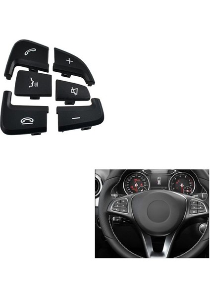 Araba Siyah Sağ Direksiyon Simidi Düğmesi Trim Kapak Mercedes Benz Gle W166 Araç Aksesuarları (Yurt Dışından) fırsatları