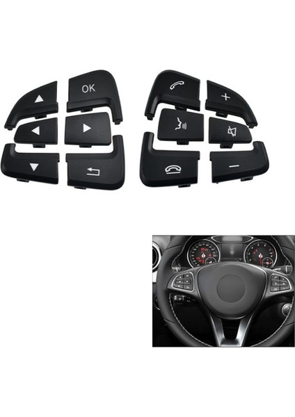 Araba Siyah Sağ Direksiyon Simidi Düğmesi Trim Kapak Mercedes Benz Gle W166 Araç Aksesuarları (Yurt Dışından) indirimleri