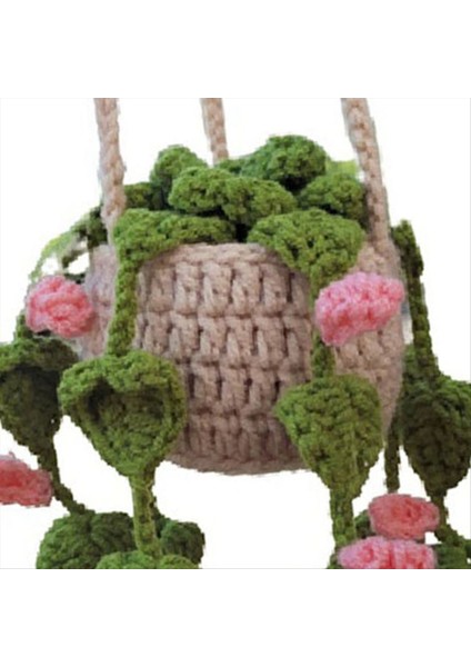 Dikiz Ayna Kolye Sevimli Saksı Bitkileri Tığ Işi Araba Ayna El Örme Bitki Asılı Süslemeler Araba Aksesuarları B (Yurt Dışından) fiyatları