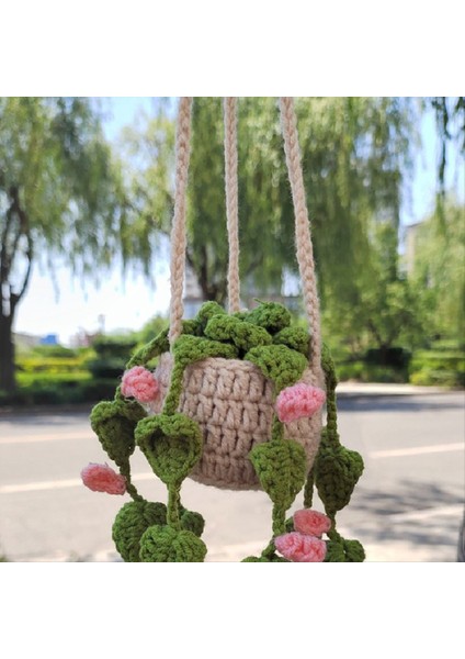 Dikiz Ayna Kolye Sevimli Saksı Bitkileri Tığ Işi Araba Ayna El Örme Bitki Asılı Süslemeler Araba Aksesuarları B (Yurt Dışından) modelleri