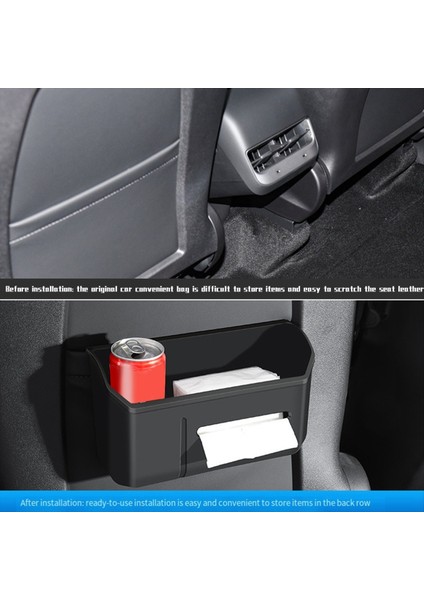 Tesla Için Model Y/3 Otomobil Koltuğu Backrest Çöp Kutusu Geri Olabilir Doku Depolama Kutusu Su Kupası Tutucu Iç Aksesuarlar (Yurt Dışından) fırsatları