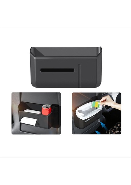 Tesla Için Model Y/3 Otomobil Koltuğu Backrest Çöp Kutusu Geri Olabilir Doku Depolama Kutusu Su Kupası Tutucu Iç Aksesuarlar (Yurt Dışından) indirimleri