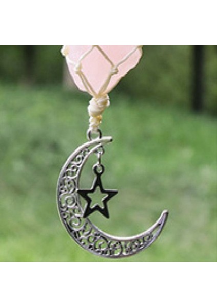 Araba Star Moon Kolye Taş Kristal Çakra Kuvars Net Çanta Kolye Ev Duvar Asma Dekor Araba Kolye Süs Si B (Yurt Dışından) indirimleri