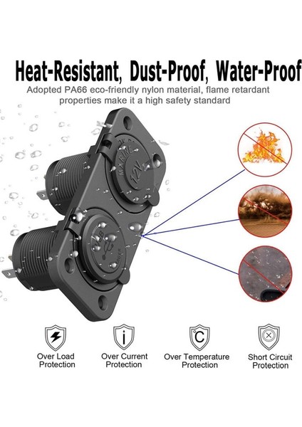 Qc 3 0 Çift USB Araba Şarj Cihazı C-Igarette Çakır Soketi 12V Hızlı Şarj Cihazı Tekne Motosiklet Kamyonu Için Iletişim Anahtarı (Yurt Dışından) fiyatları