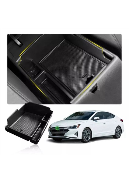 Hyundai Elantra Için 2x Araç Arap Semat Saklama Kutusu 2019 2020 Merkezi Kontrol Saklama Kutusu Otomatik Iç Aksesuarlar Siyah (Yurt Dışından) modelleri