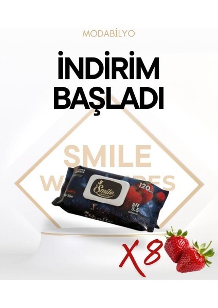 Islak Mendil Çilek Kokulu 8*120 Pcs
