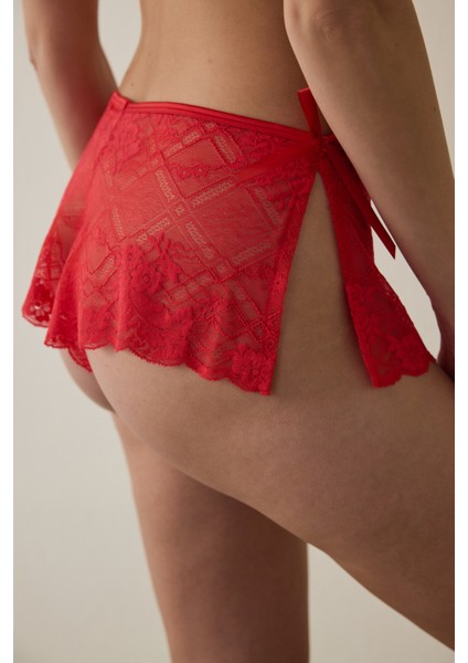 Kırmızı Lace Shorty fiyatları