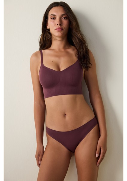 Bordo Pointel Dikişsiz Balensiz Çıkarılabilir Kaplı Bralet fiyatları