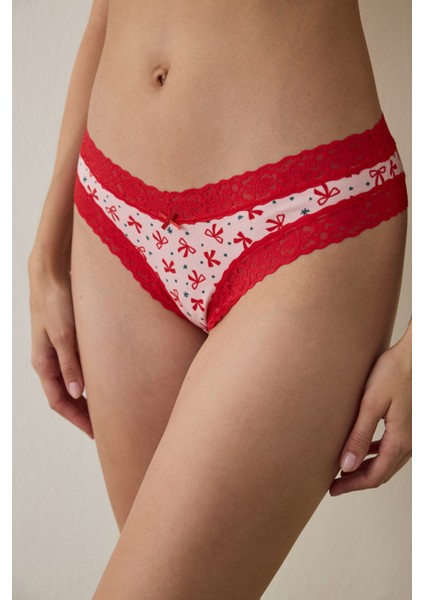 Gül Kurusu Comfy Cotton Bow Brazilian Külot