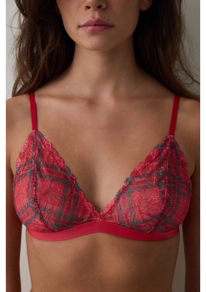 Kırmızı Triangle Lace Sütyen fırsatları