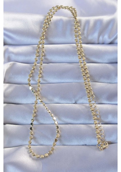 Pirinç Gold Renk Parçalı Ezme Kolye