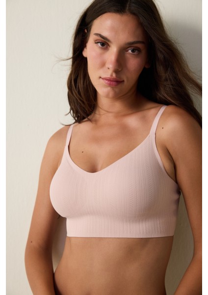 Gül Kurusu Dikişsiz Balensiz Çıkarılabilir Kaplı Pointel Bralet Sütyen fiyatları