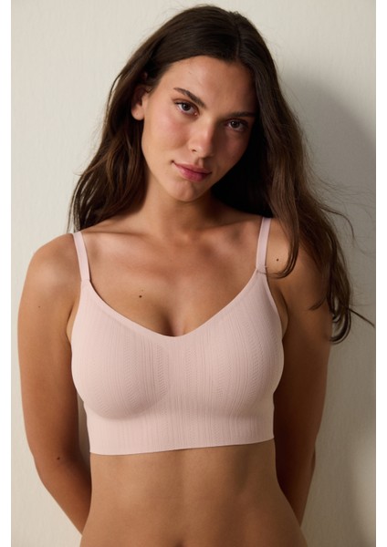 Gül Kurusu Dikişsiz Balensiz Çıkarılabilir Kaplı Pointel Bralet Sütyen modelleri