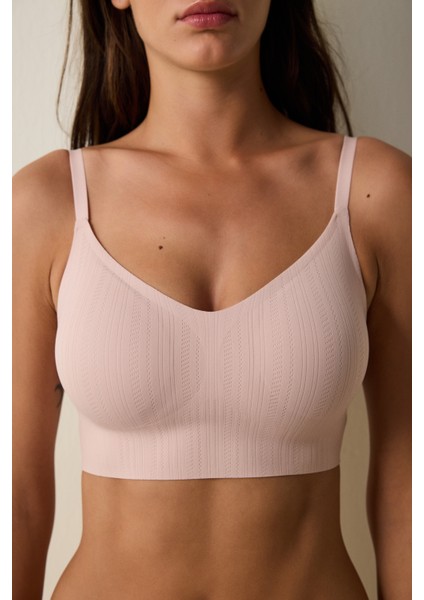 Gül Kurusu Dikişsiz Balensiz Çıkarılabilir Kaplı Pointel Bralet Sütyen fırsatları