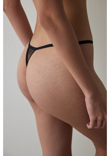 Siyah Yüksek Bel File Tanga Külot fiyatları