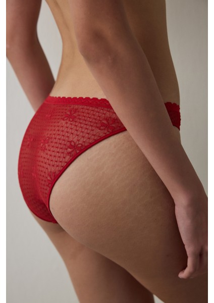 Kırmızı Easy Lace V Shape Slip Külot fiyatları