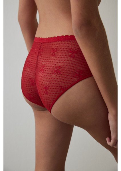 Kırmızı Easy Lace V Shape Brazilian Külot fiyatları