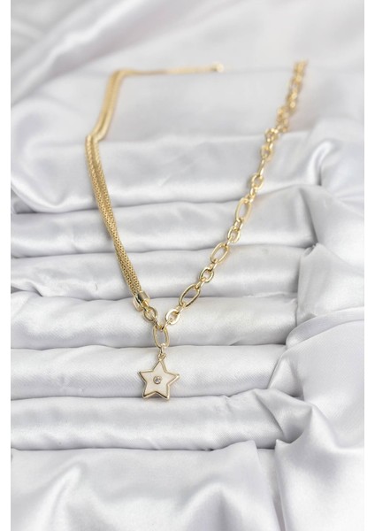 Erb Gold Renk Pirinç Yıldız Model Kadın Kolye fiyatları