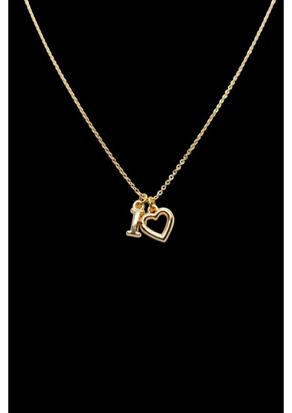 I Harfi 316L Paslanmaz Çelik Zincir Altın Kaplama Kolye Hediye Kalp Sevgili Eş fiyatları