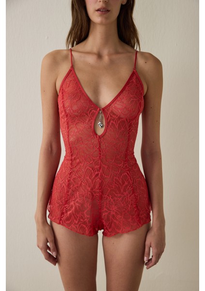Kırmızı Full Lace Teddy fiyatları