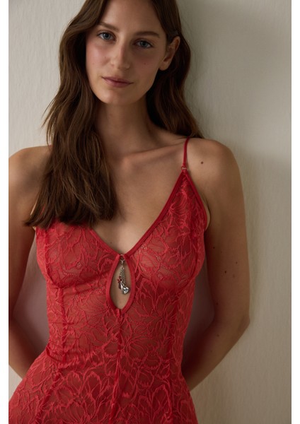 Kırmızı Full Lace Teddy modelleri