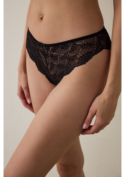 Siyah Rusty Lace Brazilian Külot