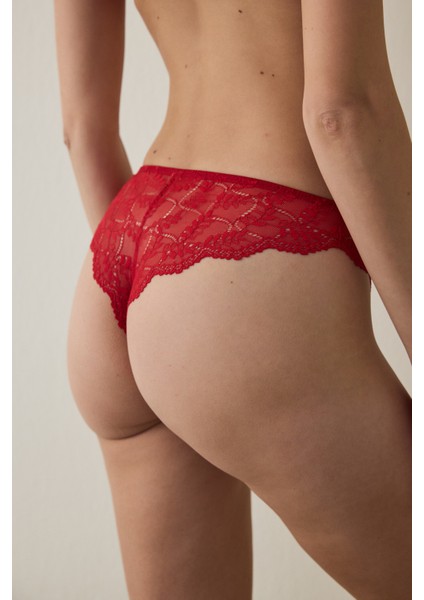 Kırmızı Rusty Lace Brazilian Külot fiyatları