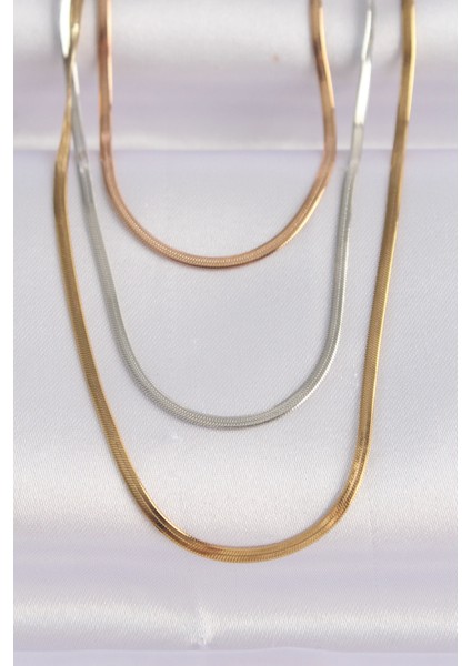 316L Çelik 3 Renkli İtalyan Zincir Çoklu Kolye fiyatları