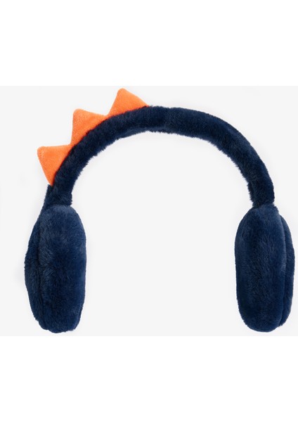 Lacivert Kız Çocuk Eğlenceli Dinozorlu Yumuşak Dokulu Kulaklık