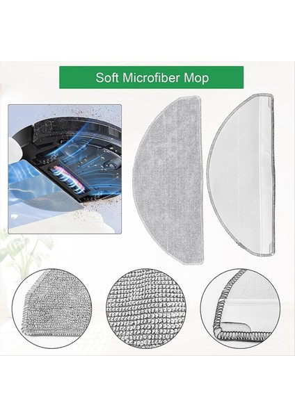 Lubuelu L20 Honitur V8 Pro Robot Vakum Temizleyici Ana Yan Fırça Hepa Filtre Mop Bez Aksesuarları (Yurt Dışından)