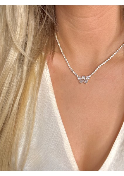 Çelik Dönmeyen Su Yolu Kolye Zirkon Taşlı Kolye modelleri