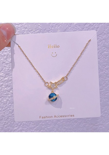 Yeni Bakır Kaplama Gerçek Altın Australopithecine Sıcaklığa Duyarlı Güneş Ay Kolye Mikro Set Zirkonya Titanyum Çelik Kolye (Yurt Dışından)